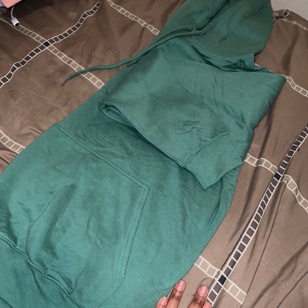 Green hoodie